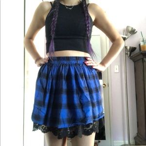 Forever 21 Plaid and Lace Skirt